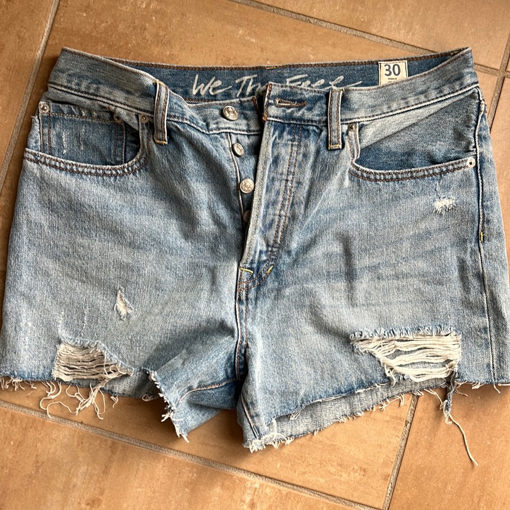 We the free denim cut off shorts, buttonfly, size 30, summer ready
